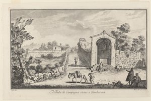 Gezicht op het platteland nabij Gamberaia door Michele Marieschi after Giuseppe Zocchi