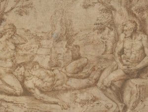Adam en Eva rouwen om de dood van Abel, ca. 1576