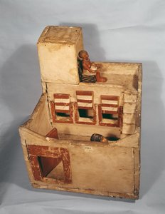 Houten model van een graanschuur met figuren, ca. 2000-1800 v.Chr.