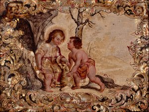 Kind Jezus en Kind Johannes de Doper door Miguel Gonzalez