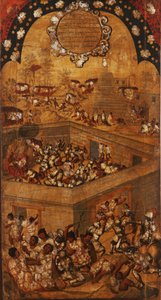 De verovering van Mexico, Paneel VII, ca. 1696-1715 door Miguel Gonzalez