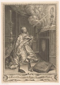 Maria Clementina Sobieska voor een altaar door Miguel de Sorelló