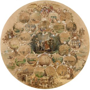 Compositie ter viering van het zilveren huwelijk van keizer Alexander II, 1866 door Mihaly von Zichy