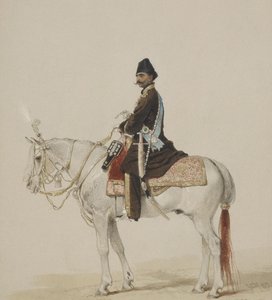 Ruiterportret van Naser al-Din Shah Qajar 1831-1896, 1873