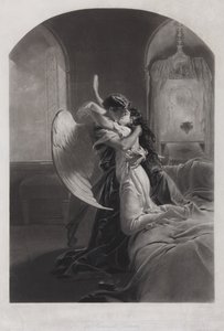 Tamara en Demon. Illustratie bij het gedicht De Demon van Mikhail Lermontov