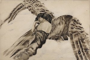 Vliegende demon, 1890-1891 door Mikhail Aleksandrovich Vrubel