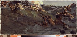 Spelende Naiaden en Tritons door Mikhail Aleksandrovich Vrubel
