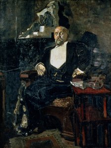 Portret van Savva Mamontov, de Oprichter van de Eerste Privé Opera door Mikhail Aleksandrovich Vrubel