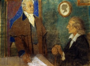 J. W. von Goethe en F. Schiller in Weimar door Mikhail Dmitrievich Ezuchevsky
