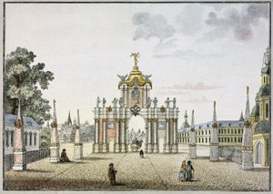 De Rode Poorten in Moskou door Mikhail Ivanovich (after) Makhaev