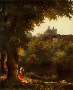 Uitzicht op Arricio nabij Rome, 1830s