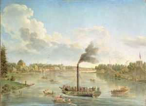 Groot Peterhof Paleis aan de Golf van Finland door Mikhail Ivanovich Makhaev