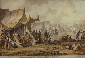 Peter I aan de Pruth-rivier, 1804 door Mikhail Matveevich Ivanov