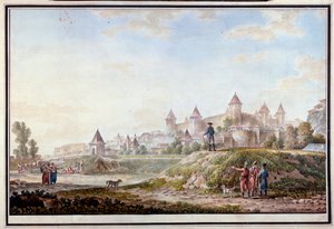 Uitzicht op het fort van Tighina in Bendery, Moldavië door Mikhail Matveevich Ivanov
