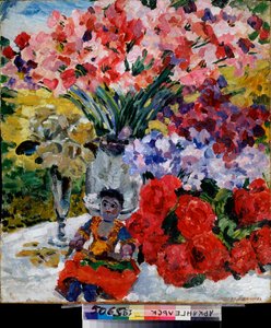 Bloemen en een pop