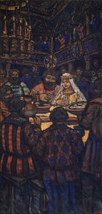 Het huwelijk van de groothertog Vladimir I. Svyatoslavich drieluik, centraal paneel, 1920s