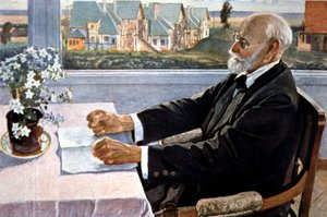 Ivan Pavlov in zijn huis, nabij Sint-Petersburg
