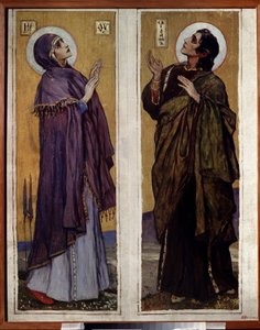 De Maagd en Johannes de Doper door Mikhail Vasilievich Nesterov