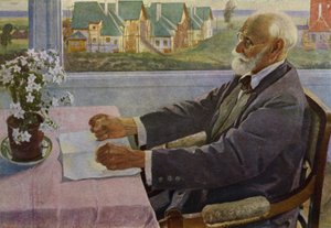 Portret van de Russische fysioloog Ivan Pavlov door Mikhail Vasilievich Nesterov