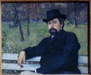 Portret van de schilder Nikolai Alexandrovich Yaroshenko door Mikhail Vasilievich Nesterov