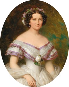 Portret van gravin Maria Gabriella Josepha Anna Szápáry, geboren Atzél de Borosjenő door Miklós Barabás