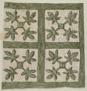 Applicatie quilt door Mildred E. Bent