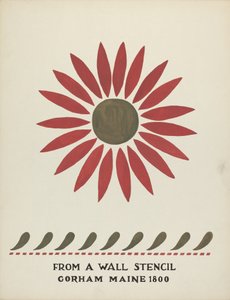 Ontwerp uit Gorham, Maine 1800: uit Voorgesteld Portfolio "Maine Muurstencils"