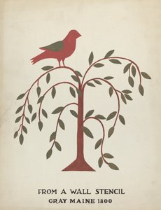 Ontwerp uit Gray, Maine 1800 (nr. 1): Uit Voorgestelde Portfolio "Maine Muurstencils"