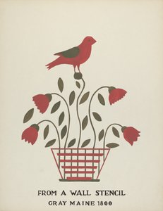 Ontwerp uit Gray, Maine 1800 (nr. 2): Uit Voorgesteld Portfolio "Maine Muurstencils"