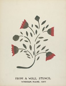 Ontwerp uit Windham, Maine 1803: Uit Voorgesteld Portfolio "Maine Muurstencils"