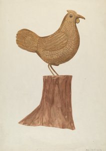 Kleine houten hen