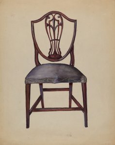 Stoel, c.1936 (aquarel en gouache op papier) door Mina Lowry