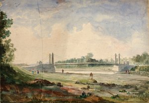 Hangbrug over de Arno, bij de Cascine, Forence