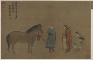 Een paard, twee mannen en een jongen