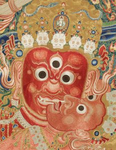 Detail van Keizerlijk Geborduurde Zijde Thangka