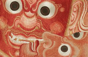 Detail van Keizerlijk Geborduurde Zijde Thangka
