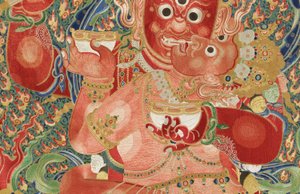 Detail van Keizerlijk Geborduurde Zijde Thangka door Ming Dynasty Chinese School