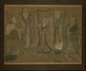 Vijf wijzen door Ming Dynasty Chinese School
