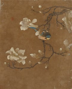 Tien afbeeldingen van vogels en bloemen (kleur op zijde)