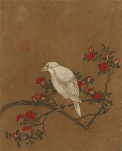Tien afbeeldingen van vogels en bloemen (kleur op zijde)