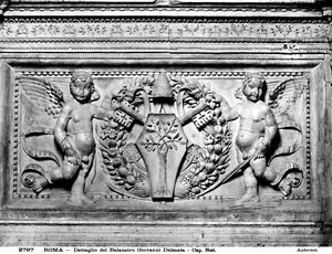 Detail van de transenna van de Sixtijnse Kapel, c.1484 door Mino da Fiesole