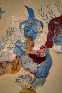 Blauwe vogel Fresco of De blauwe vogel van Kreta. Knossos