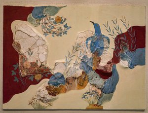 Blauwe vogel Fresco of De blauwe vogel van Kreta. Knossos door Minoan