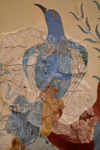 Blauwe vogel Fresco of De blauwe vogel van Kreta. Knossos