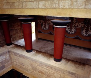 Griekse kunst: de grote trap van het paleis van Knossos, Griekenland.