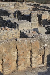 Minoïsch archeologisch terrein van Phaistos. Zicht op het Noordoost Complex.