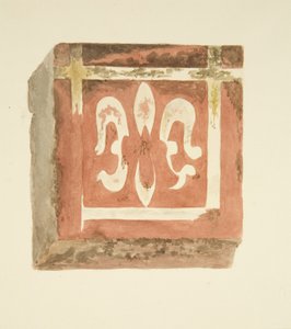 Tegel van de vloer van de kathedraal van Bristol met een Fleur-de-Lis