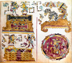 Mixteekse beschaving: Mixteekse Codex met illustraties van dagelijkse activiteiten