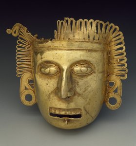 Pectorale maskette, Late Postklassieke periode, c.1350-1521 door Mixtec Mixtec