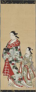 Yujo en haar understudy kamuro, Edo-periode, 1615-1868